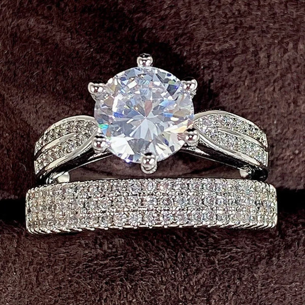 Charm Women Rings Silver Color Round Classic Design