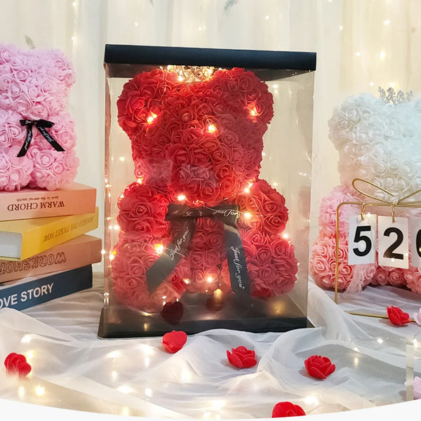 Teddy Rose Bear Artificial Flowers