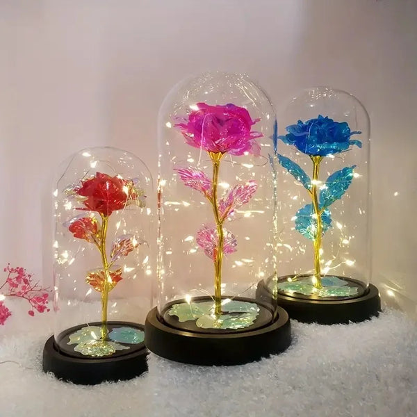 LED Simulation Rose Eternal Flower Light Beautiful